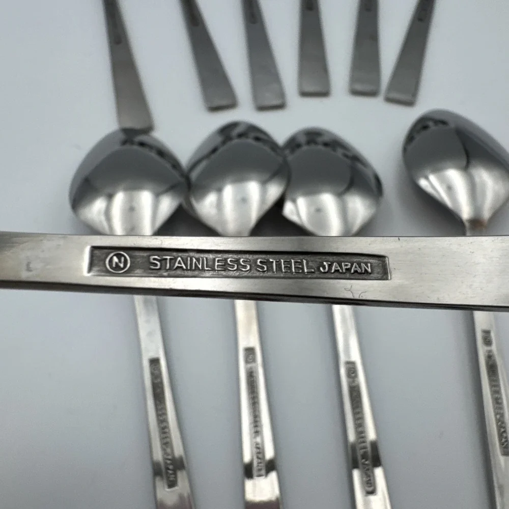 MCM Set 11 Teaspoons By Interpur Cortina Stainless Flatware Made in Japan